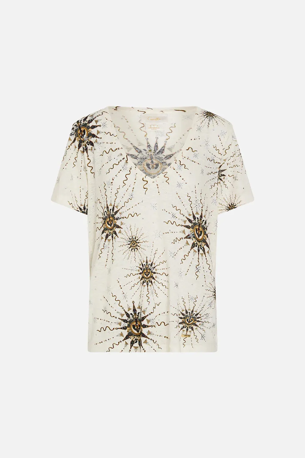 CAMILLA Relaxed V-Neck Tee - Goddess Energy