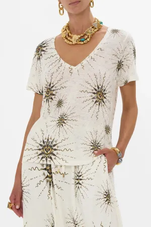 CAMILLA Relaxed V-Neck Tee - Goddess Energy