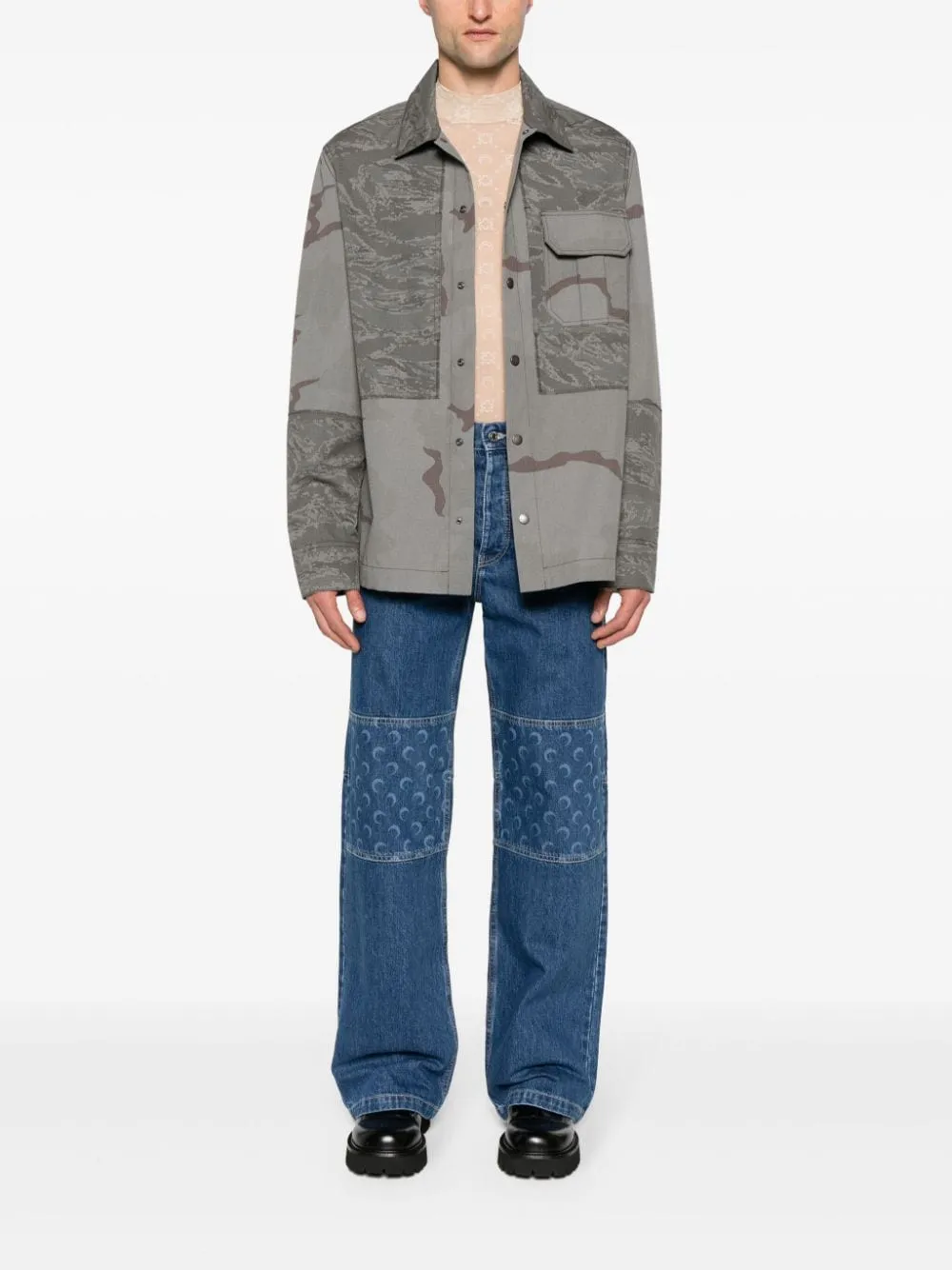Camouflage print overshirt