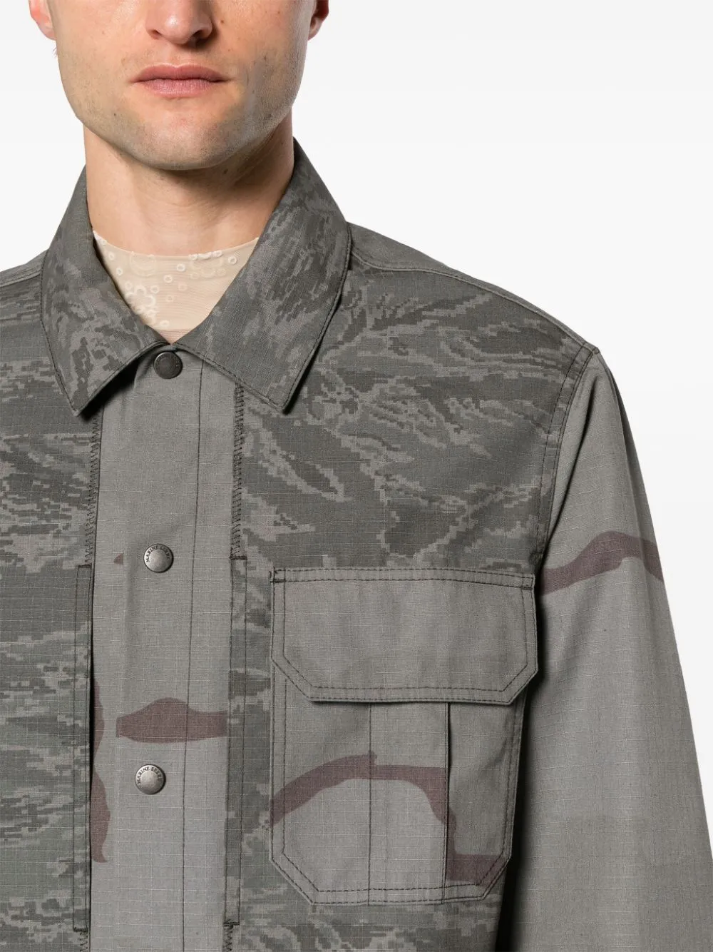 Camouflage print overshirt