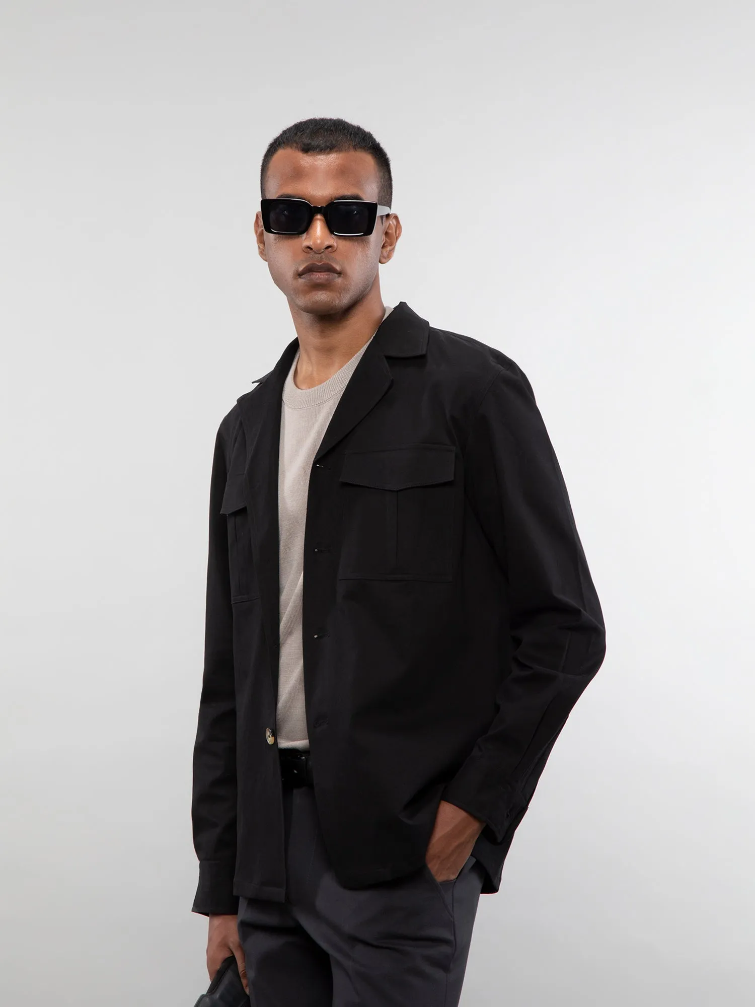 Camp collar overshirt