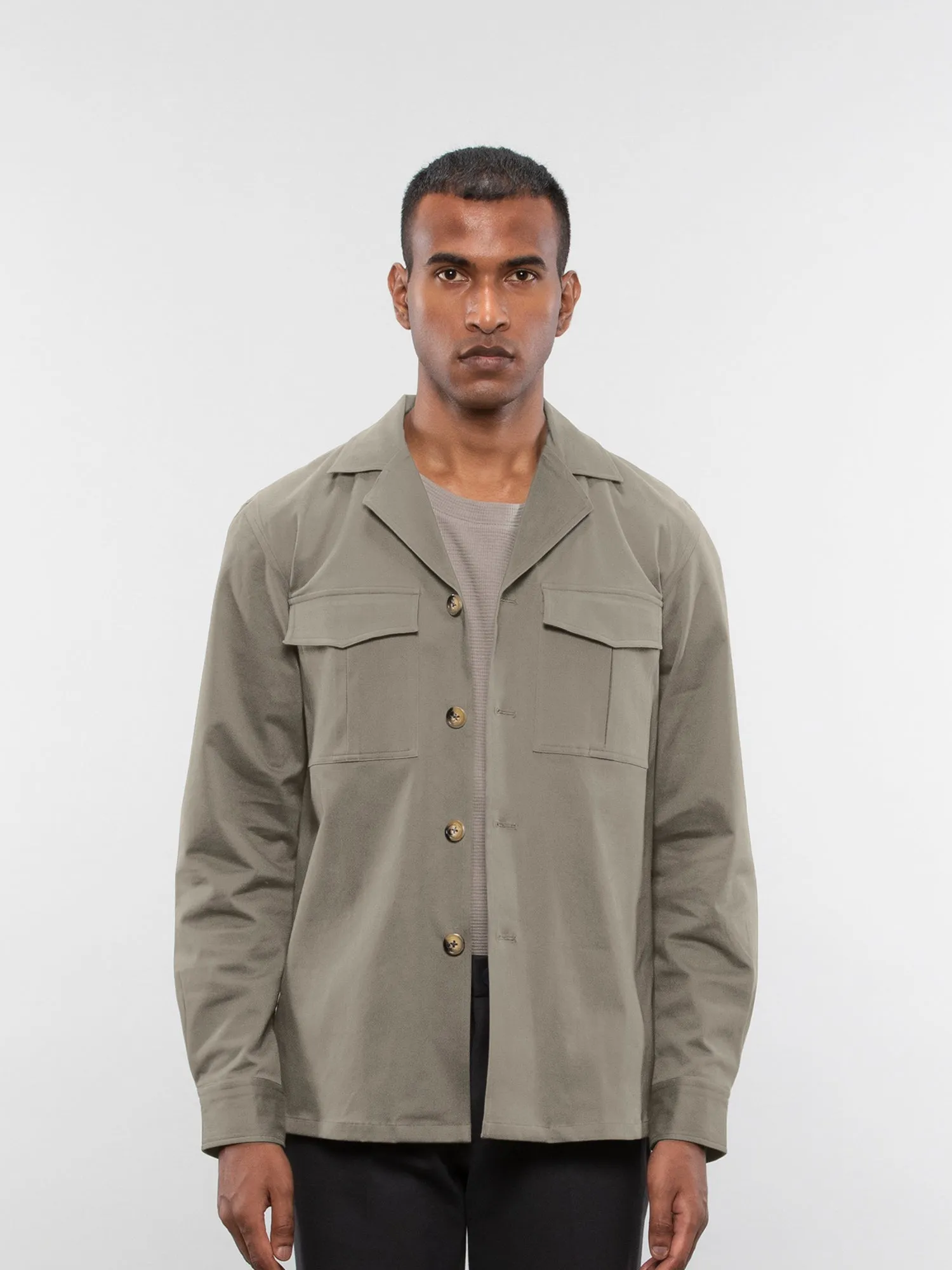 Camp collar overshirt