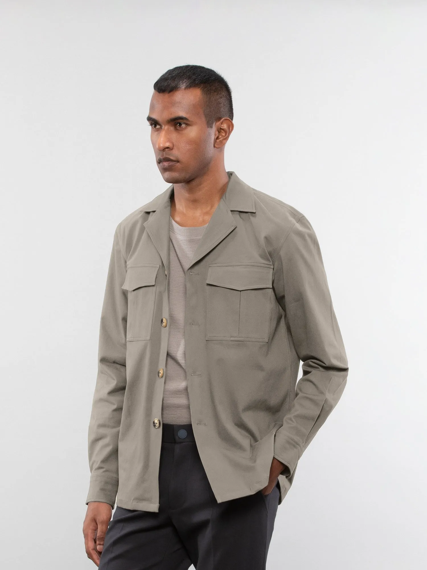 Camp collar overshirt