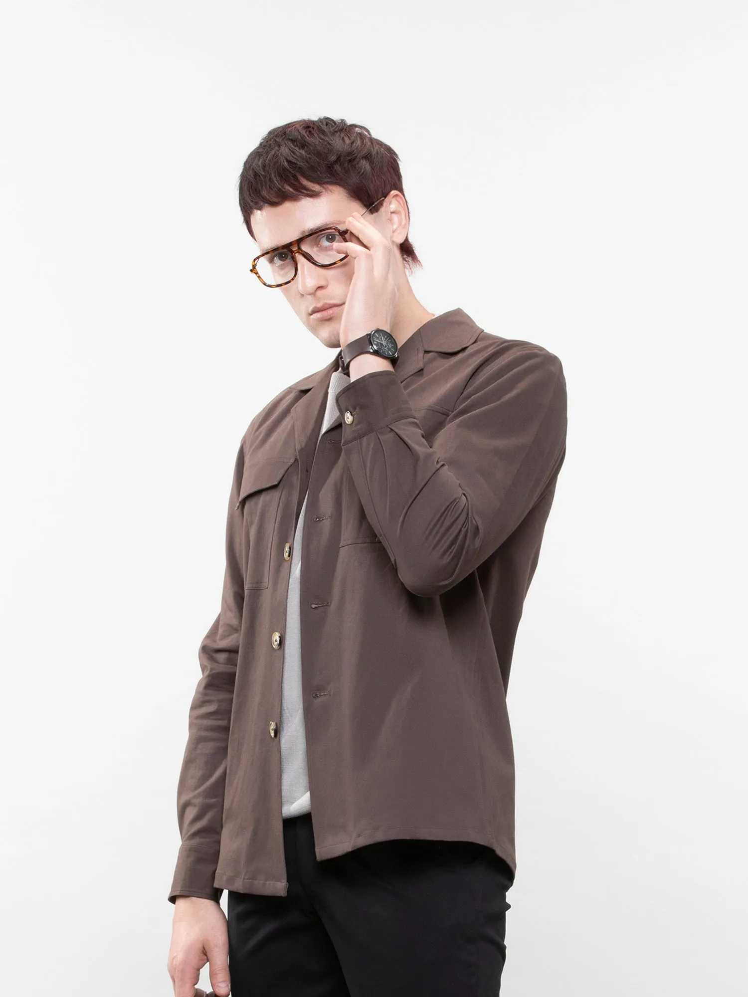 Camp collar overshirt
