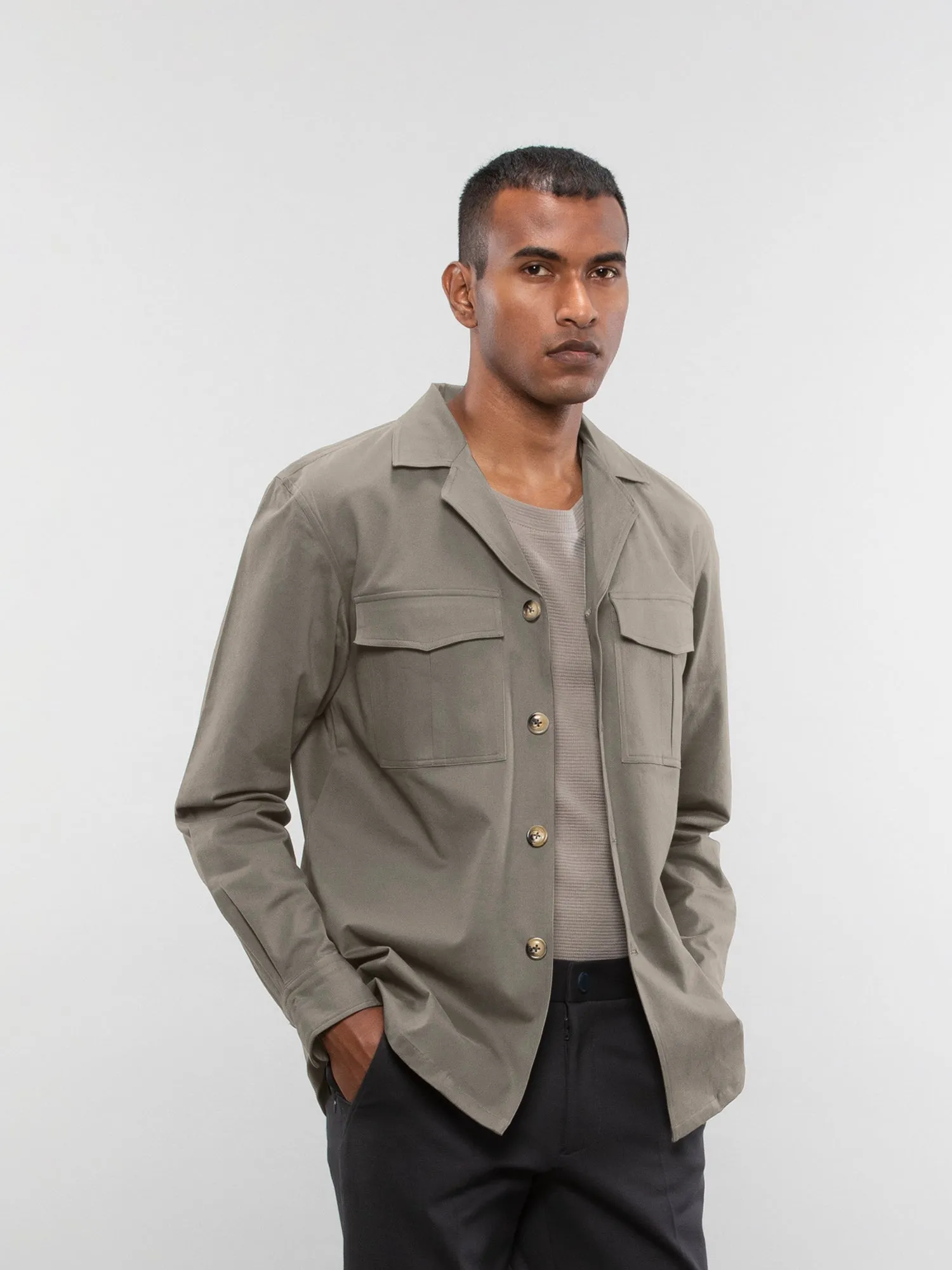 Camp collar overshirt