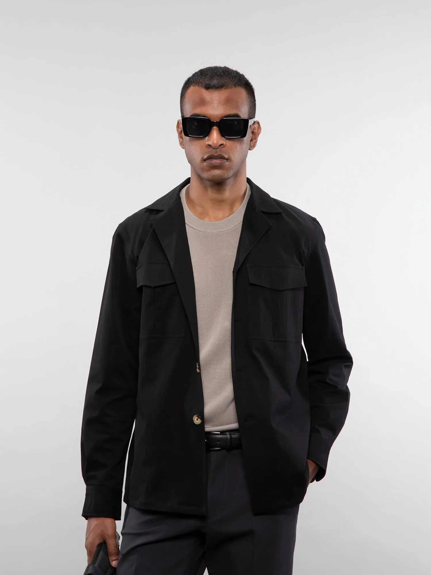 Camp collar overshirt