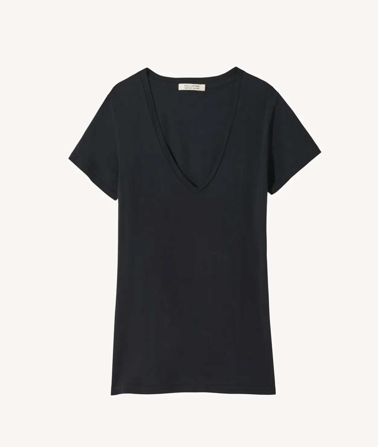 CAROL VNECK TEE SHIRT IN JET BLACK