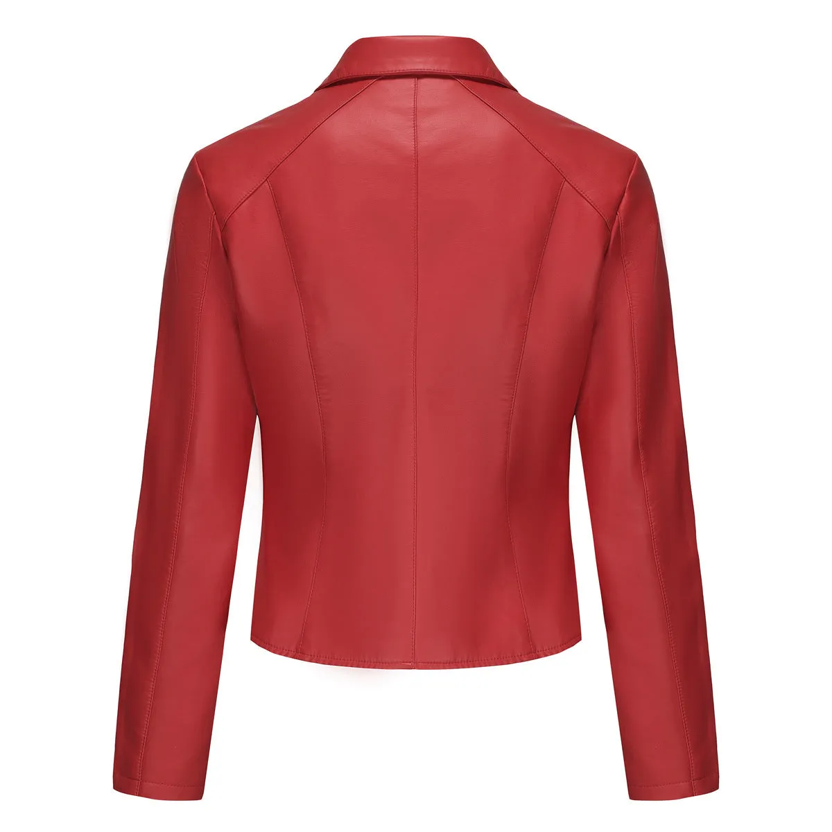 Casual Short Rivets Thin Leather Jacket