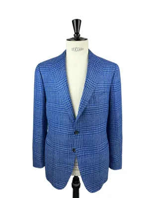 Cesare Attolini Azure Blue Wool, Silk & Linen Jacket