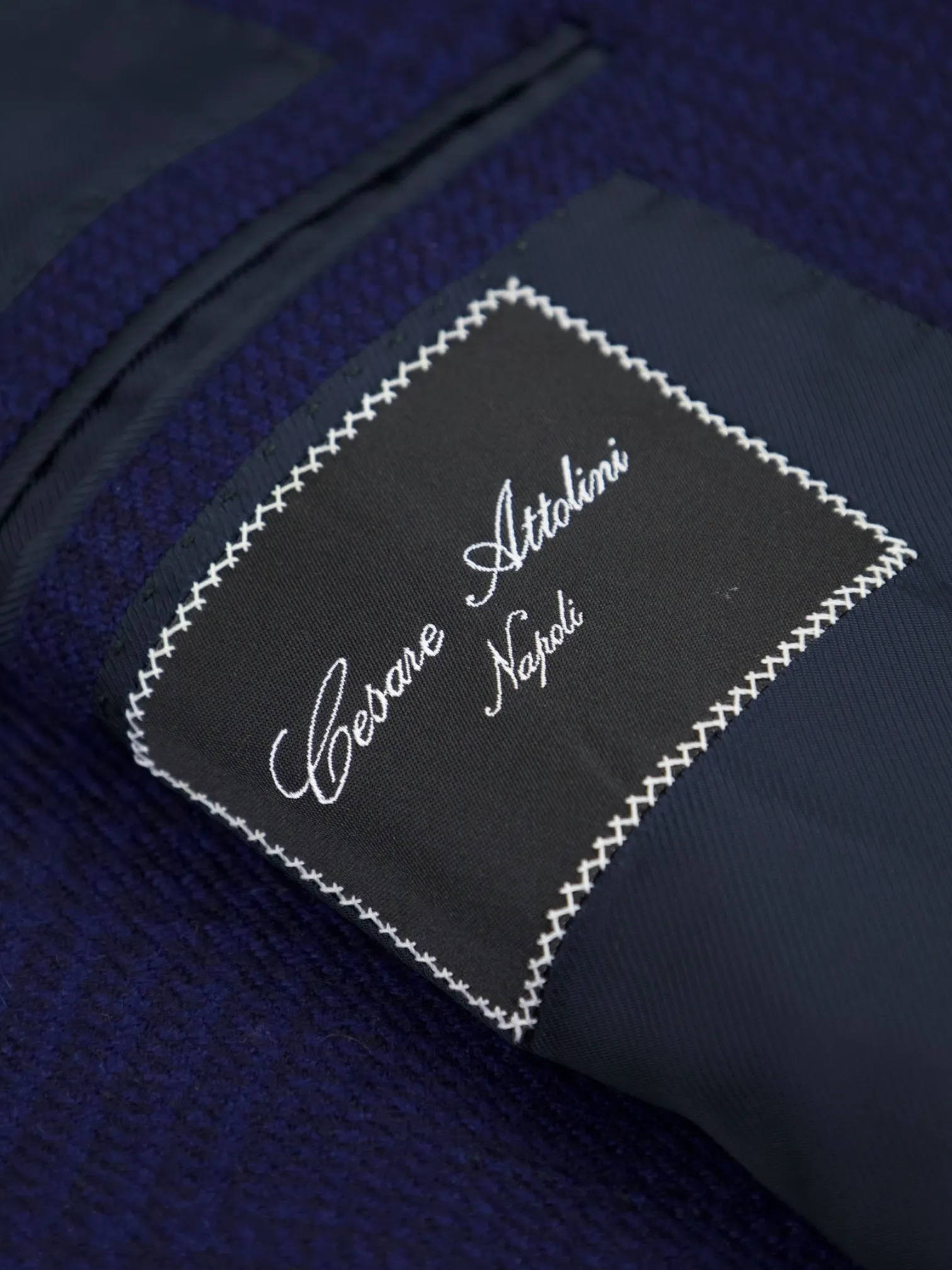 Cesare Attolini Blue Prince of Wales Check Cashmere Jacket