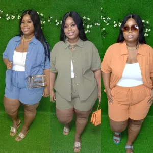 Chelsie Plus Size Shorts Set