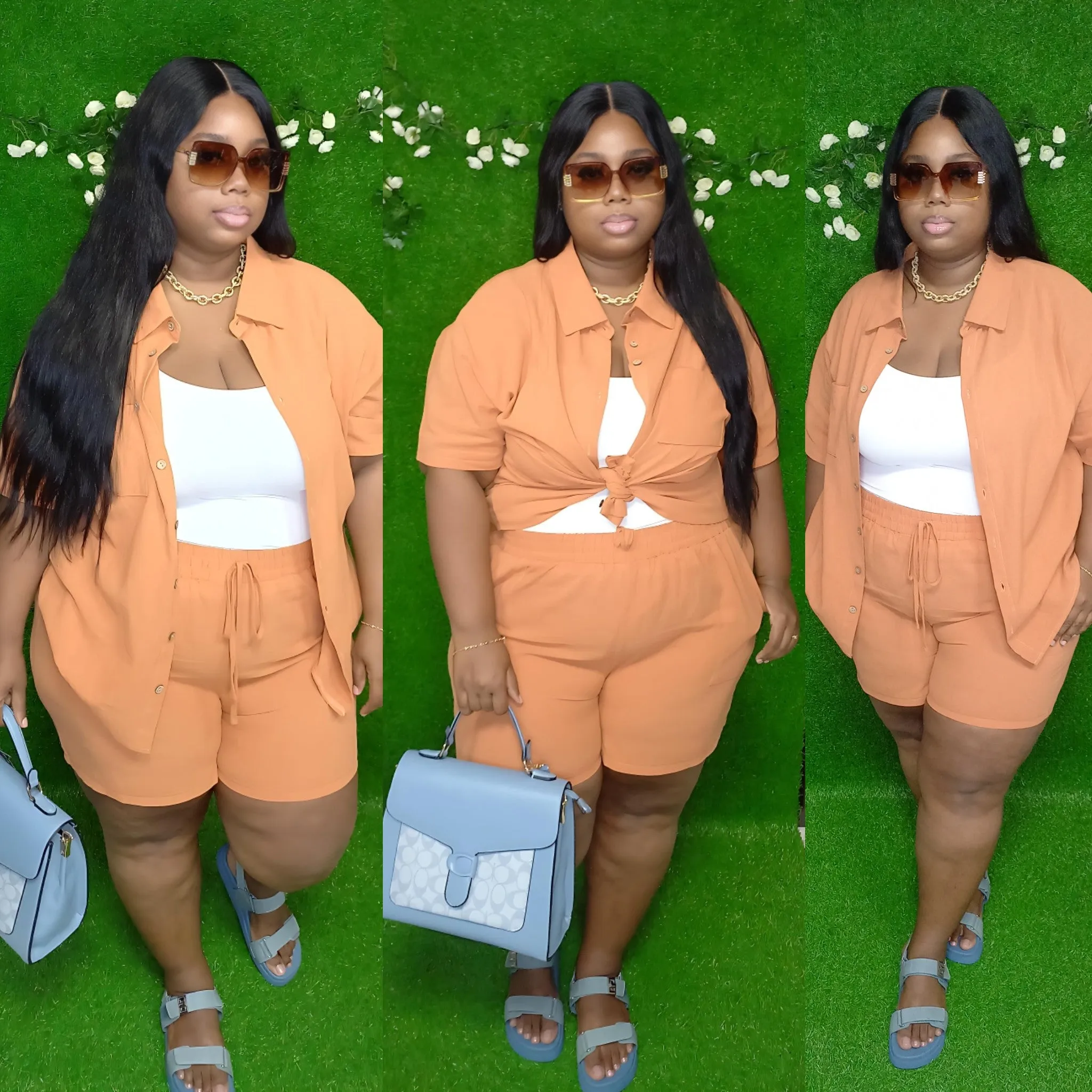 Chelsie Plus Size Shorts Set