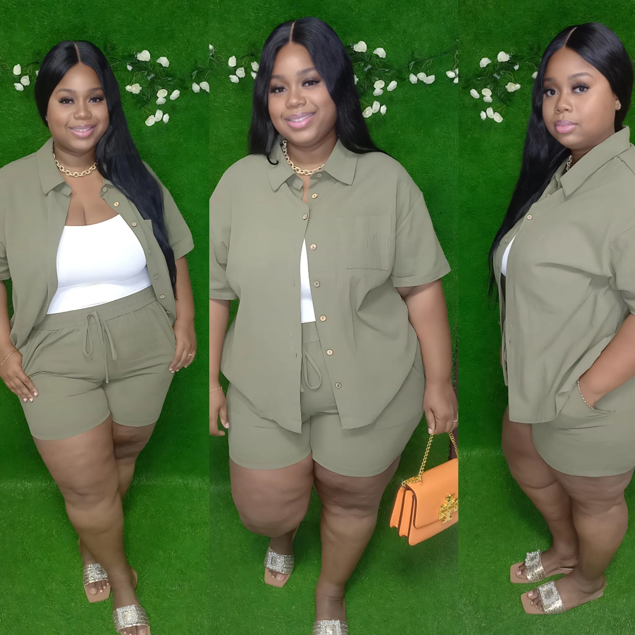 Chelsie Plus Size Shorts Set