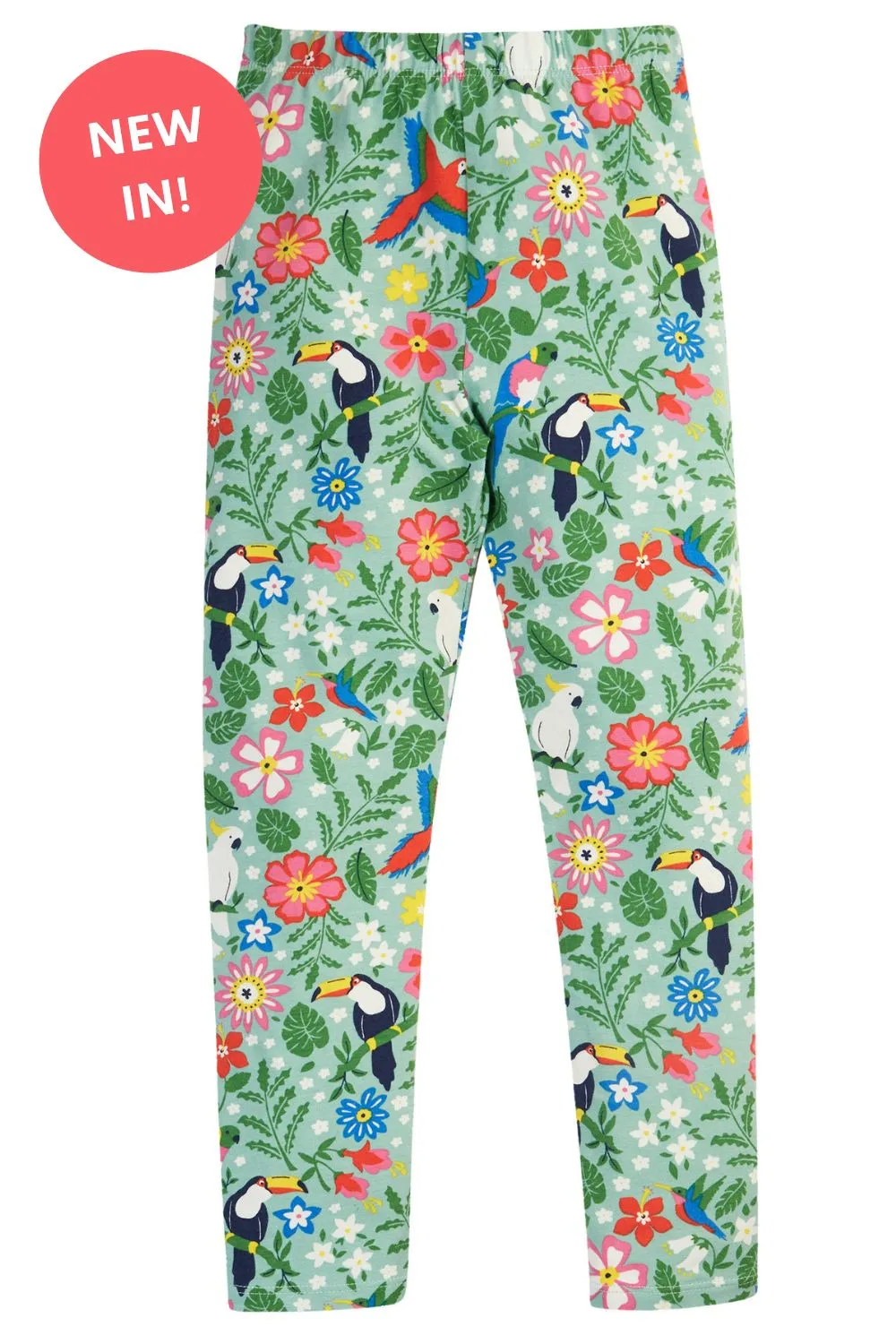 Children's Frugi Leggings: Tropical Parrots Toucans Organic Leggings - Kid's Clothing