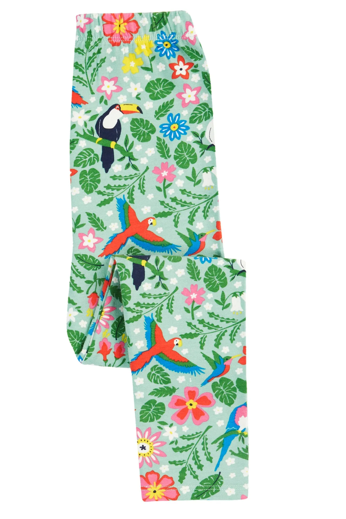 Children's Frugi Leggings: Tropical Parrots Toucans Organic Leggings - Kid's Clothing