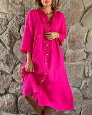Clara – Breezy Cotton-Linen Women’s Shirt Dress