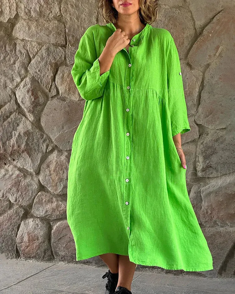 Clara – Breezy Cotton-Linen Women’s Shirt Dress
