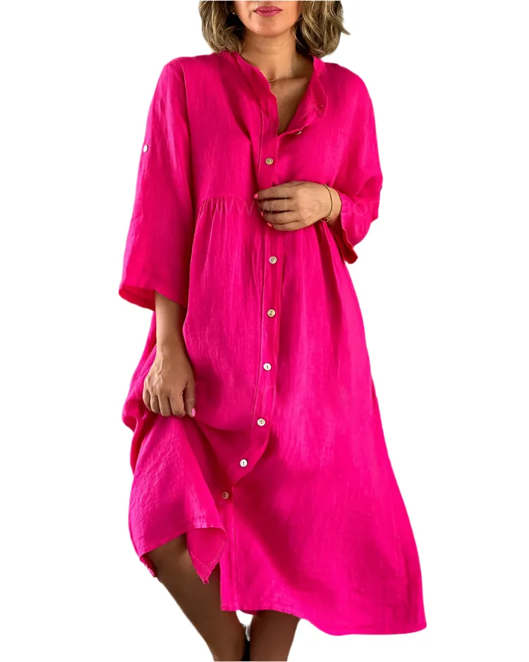 Clara – Breezy Cotton-Linen Women’s Shirt Dress