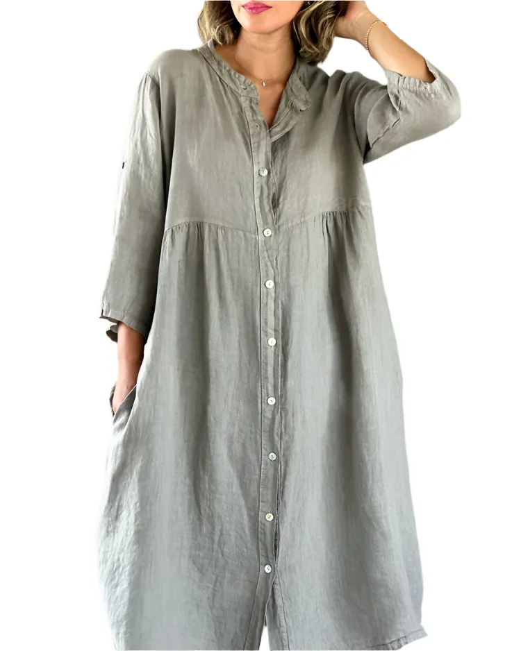 Clara – Breezy Cotton-Linen Women’s Shirt Dress