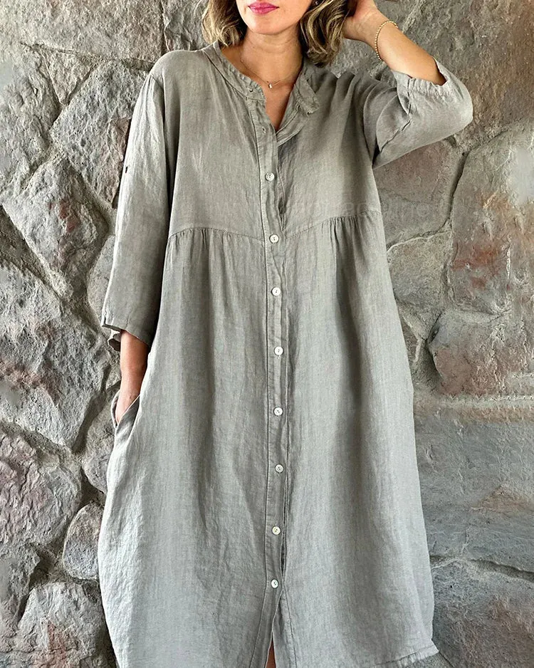 Clara – Breezy Cotton-Linen Women’s Shirt Dress