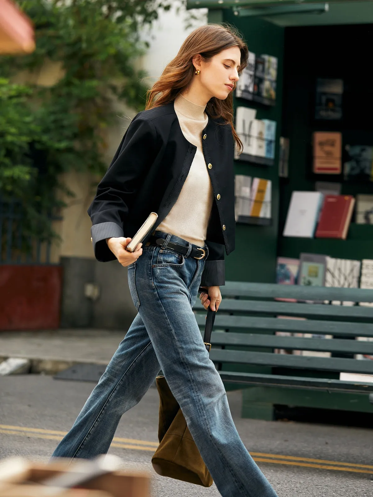 Classic Panelled Cropped Blazer