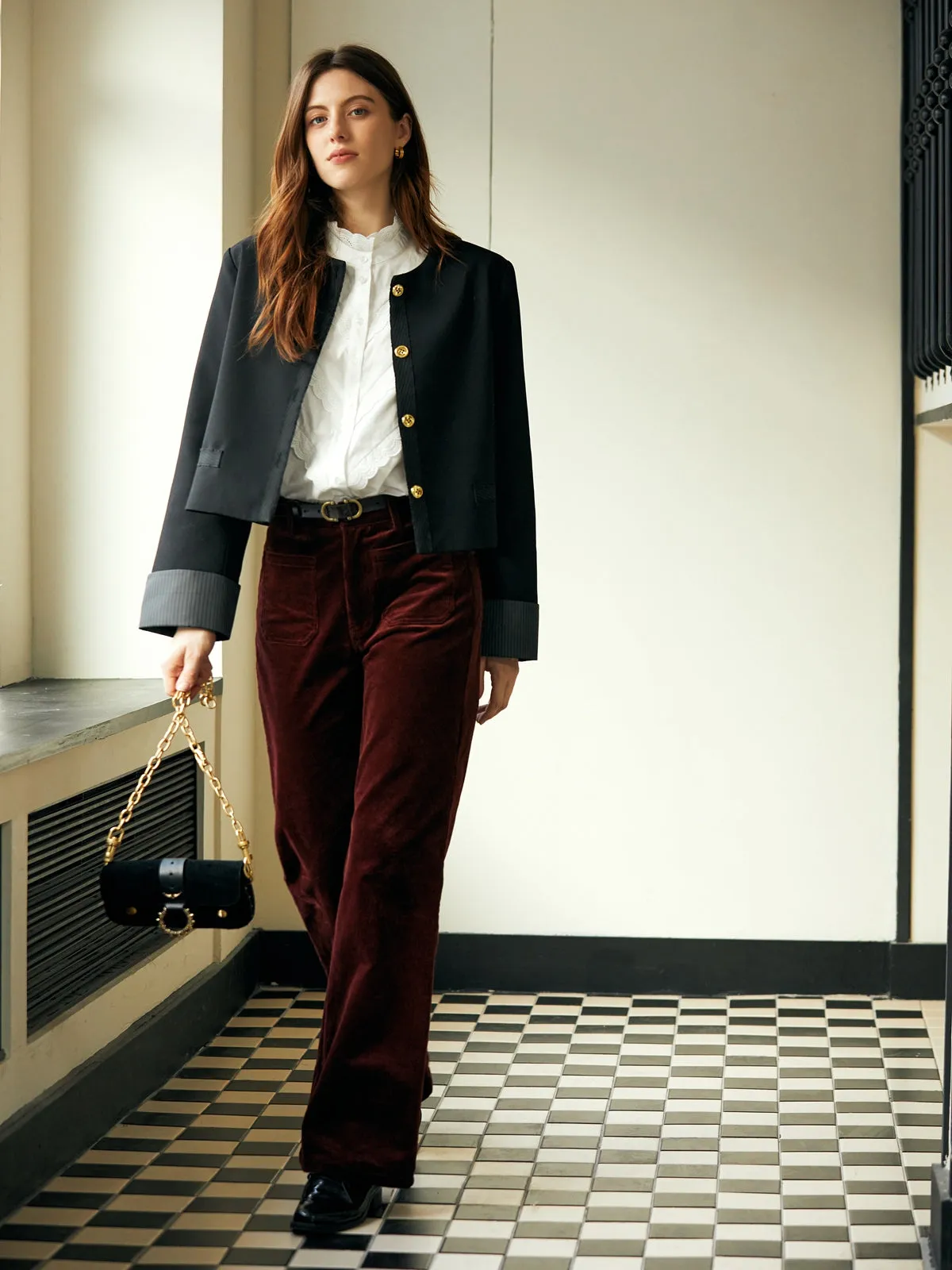 Classic Panelled Cropped Blazer