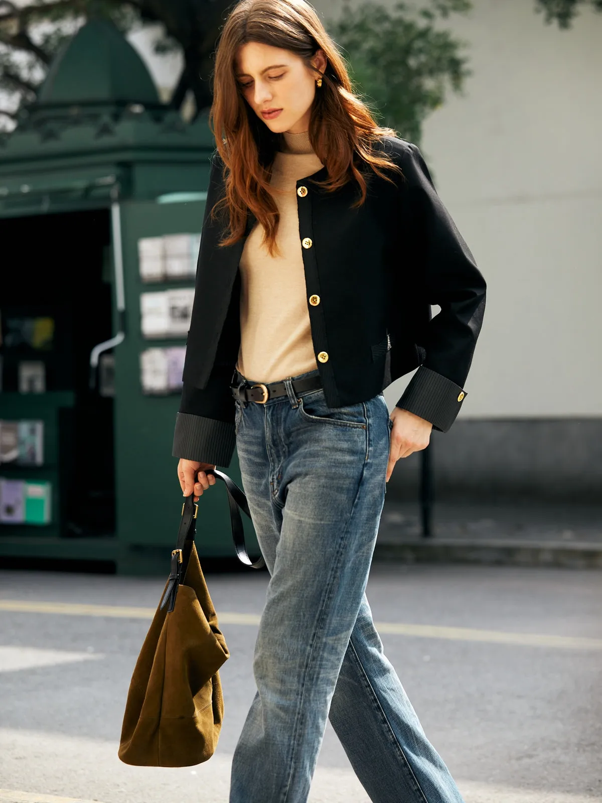Classic Panelled Cropped Blazer
