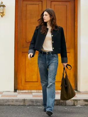 Classic Panelled Cropped Blazer