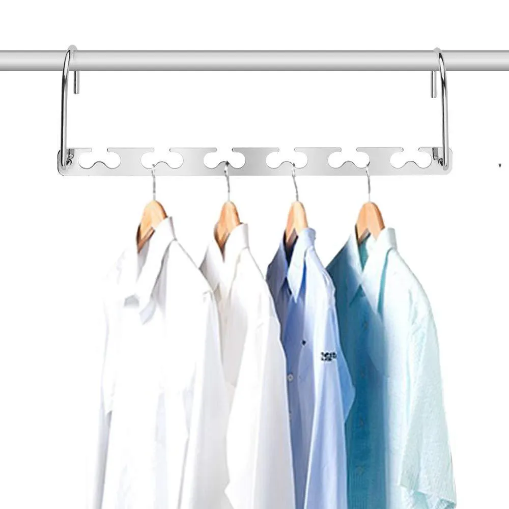 Closet Space Saving Hangers for Clothes Pants- 10.5 Inch Metal Wonder Hangers Stainless Steel Magic Cascading Hanger Updated Hook Design Closet Organizer Hanger