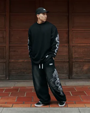 CNY Snake Barrel Leg Pants