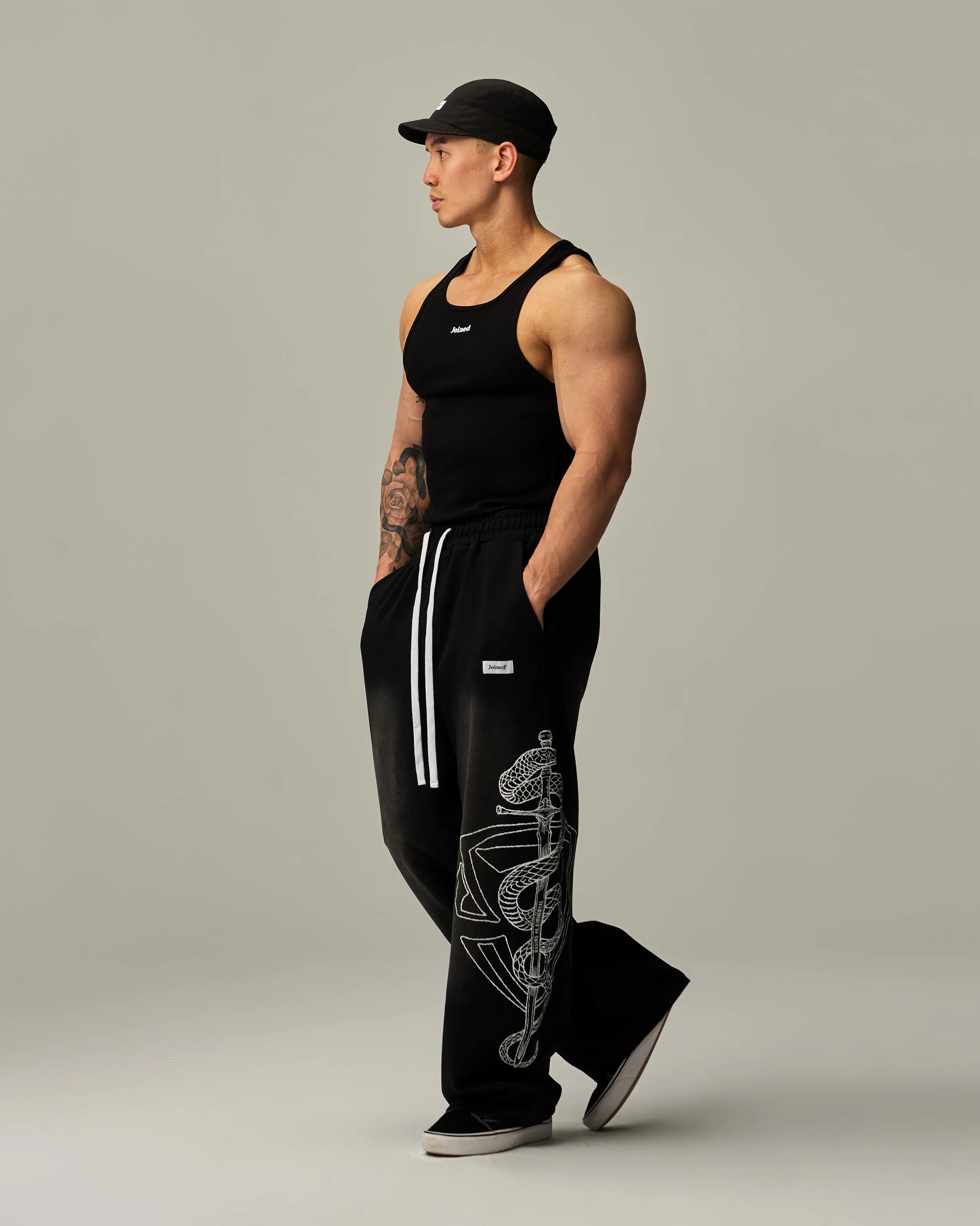 CNY Snake Barrel Leg Pants
