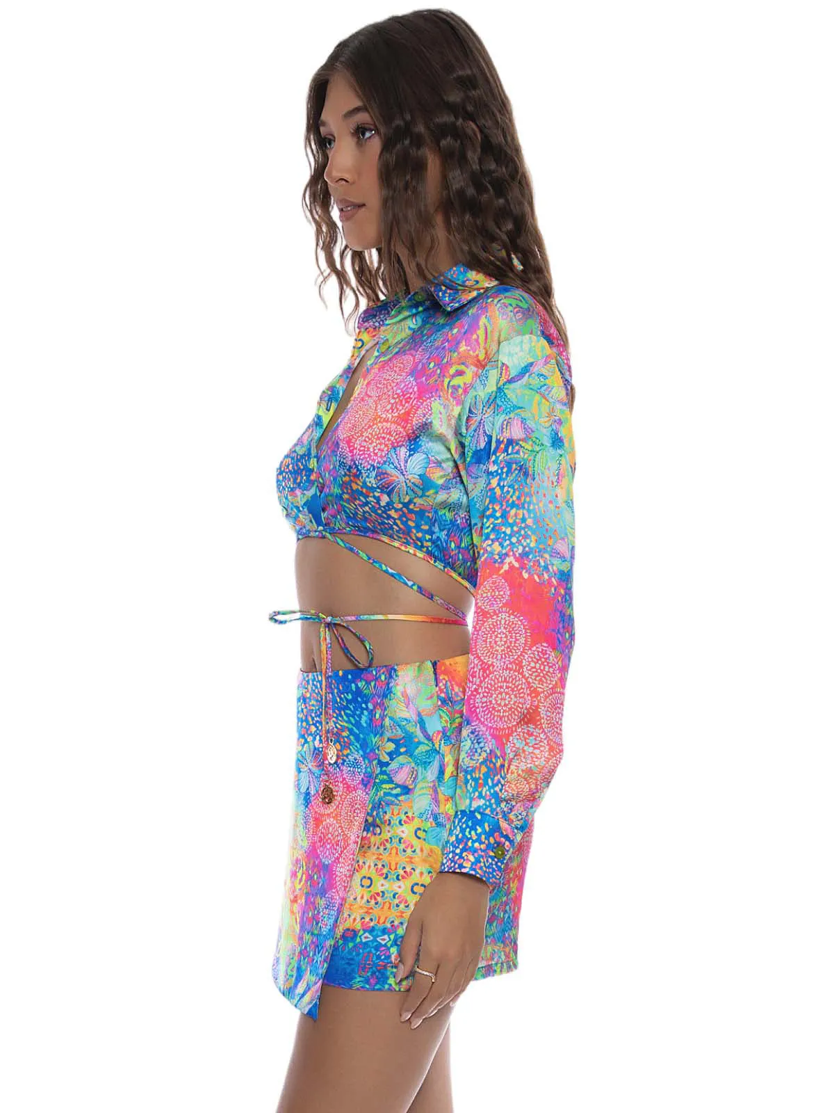 Collared Wrap Crop-Skort ::RET