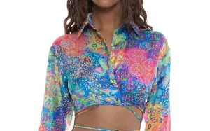 Collared Wrap Crop-Skort ::RET