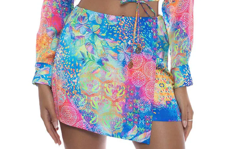 Collared Wrap Crop-Skort ::RET