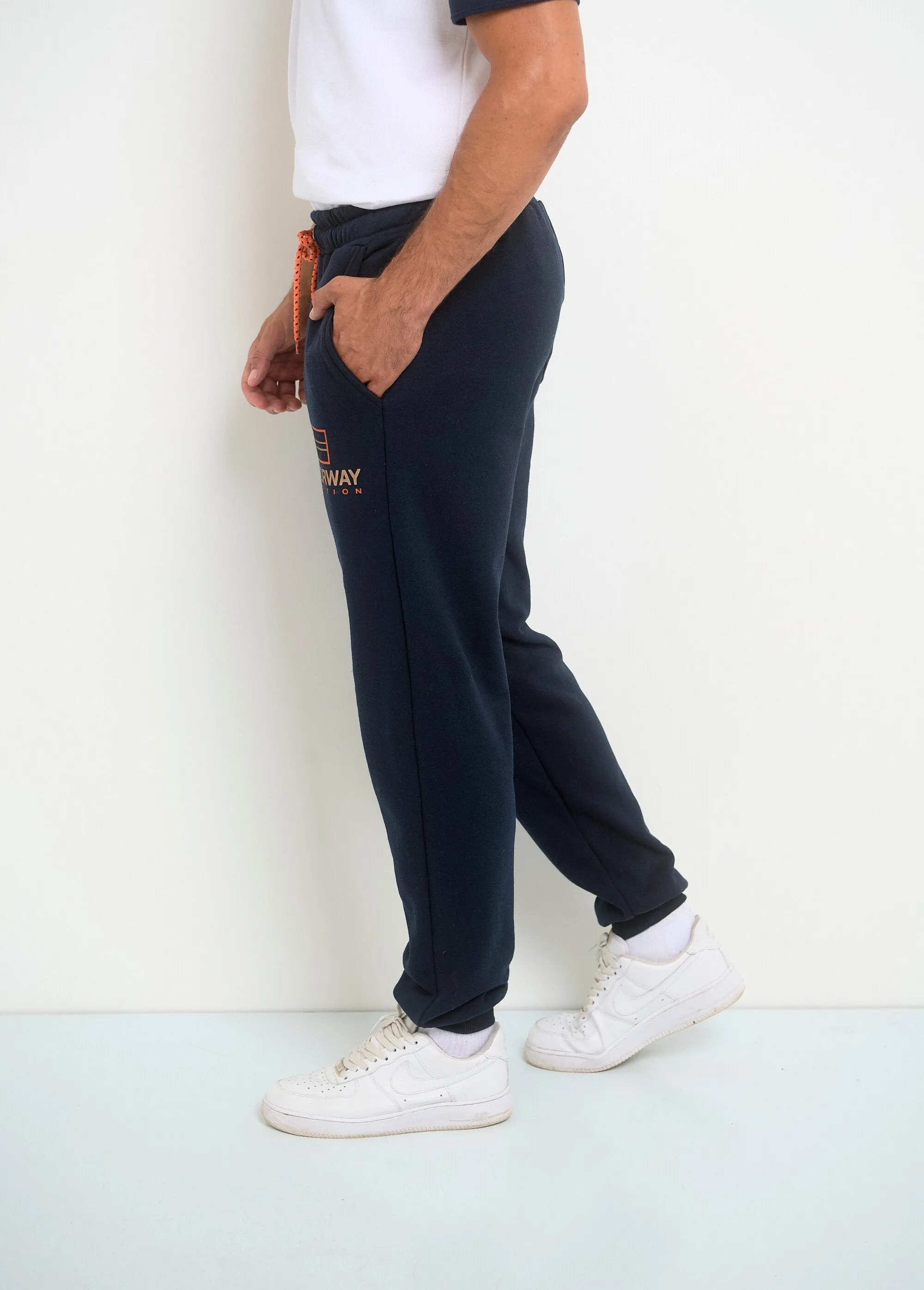 Contrasting tie jogging pants