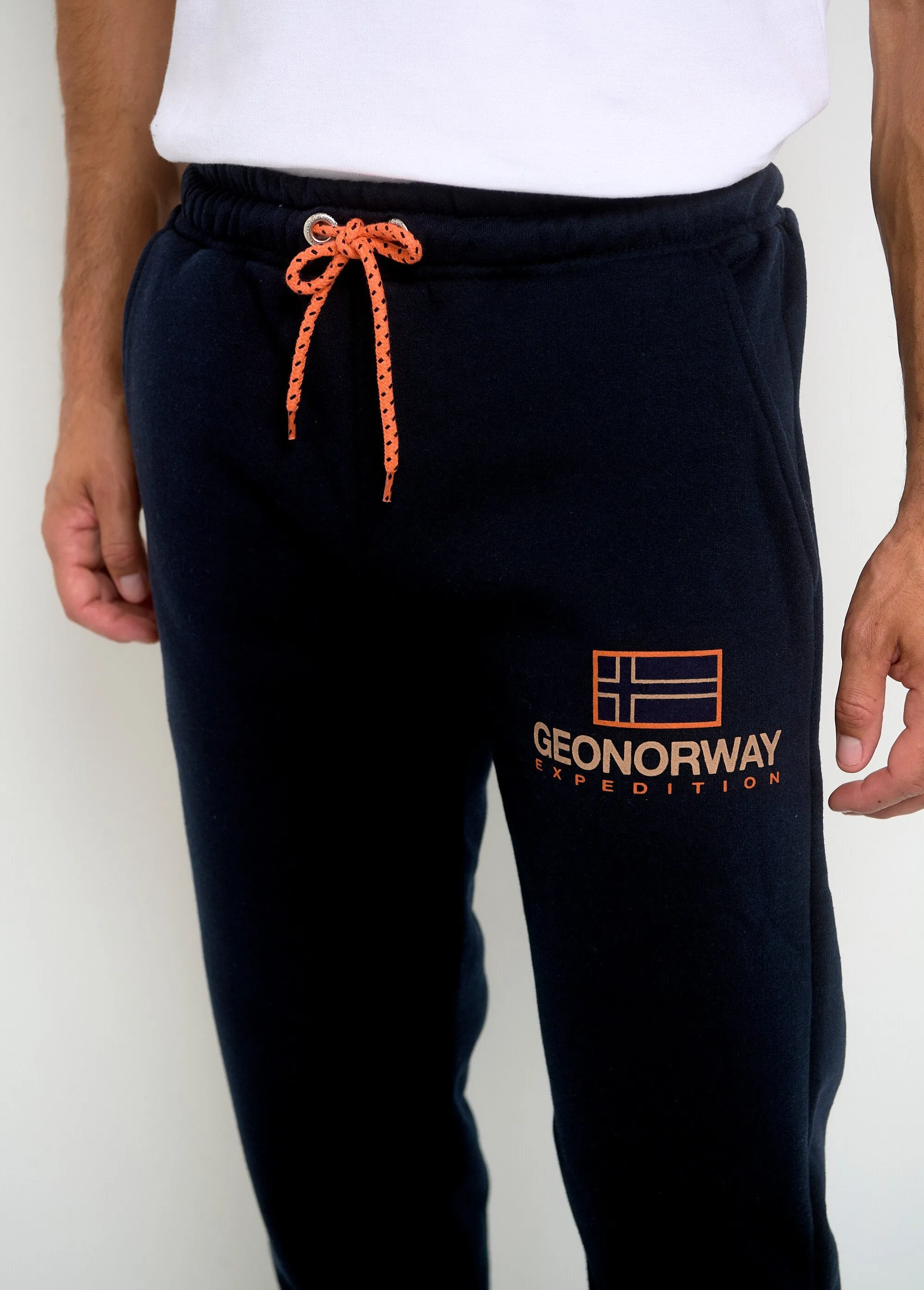 Contrasting tie jogging pants