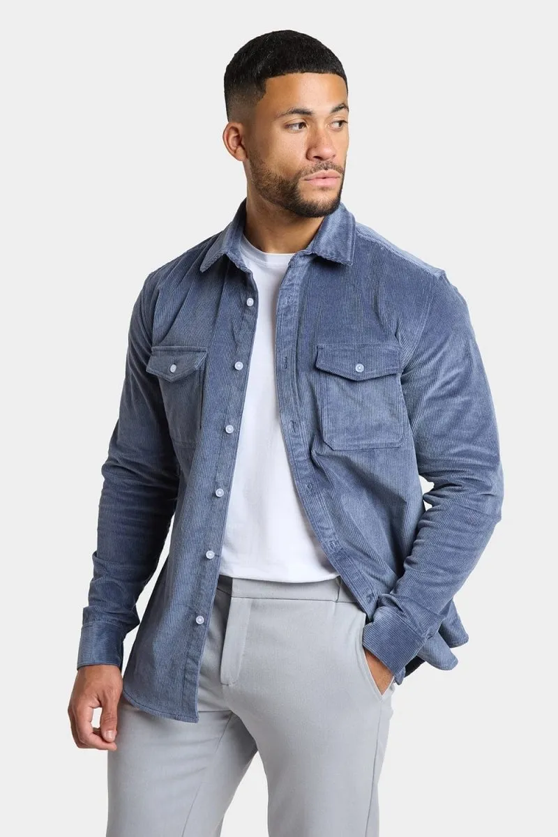 Cord Overshirt in Airforce Blue