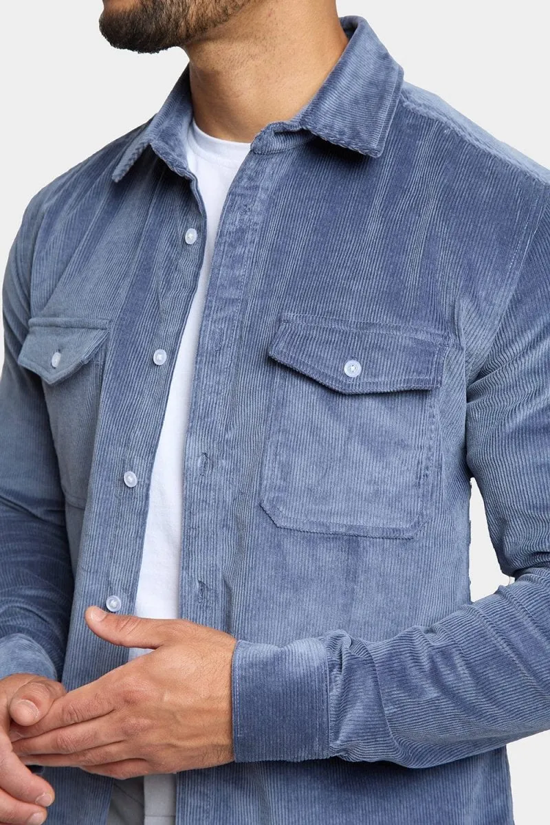 Cord Overshirt in Airforce Blue