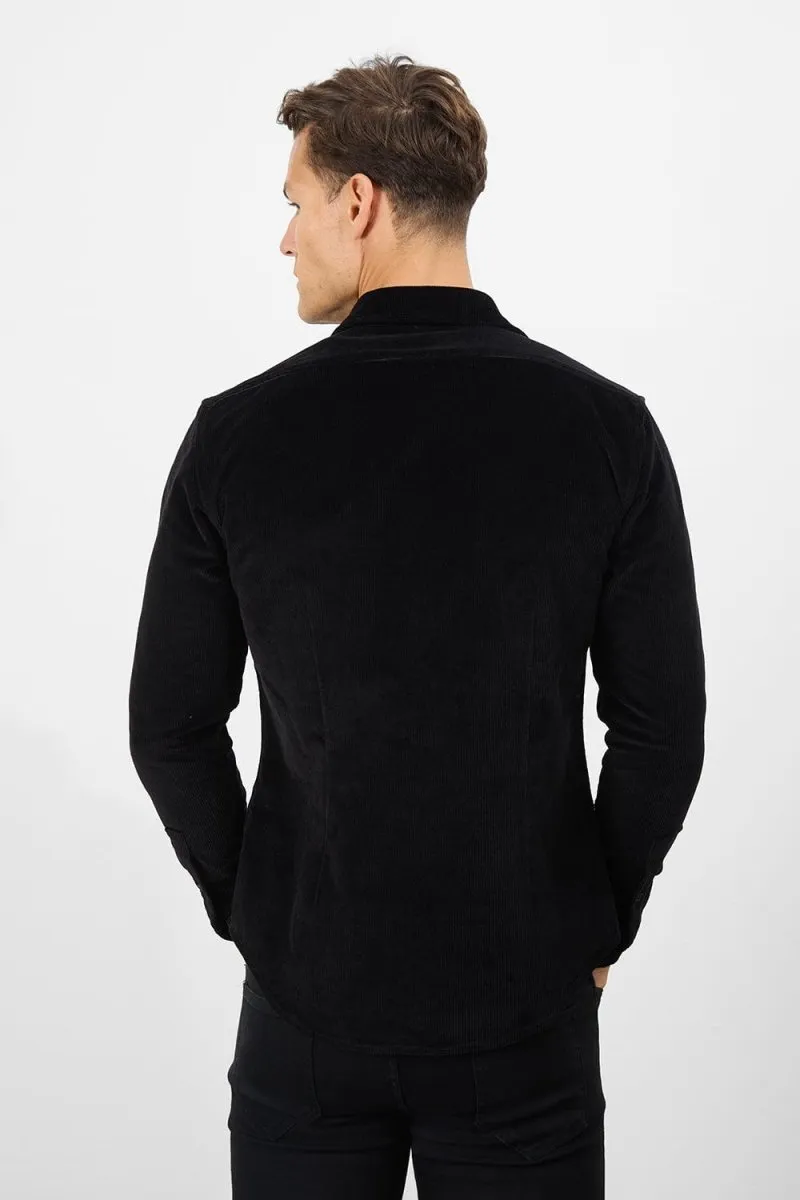 Cord Overshirt in Black