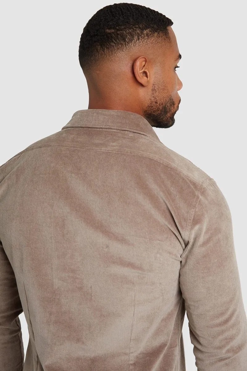 Cord Overshirt in Mole