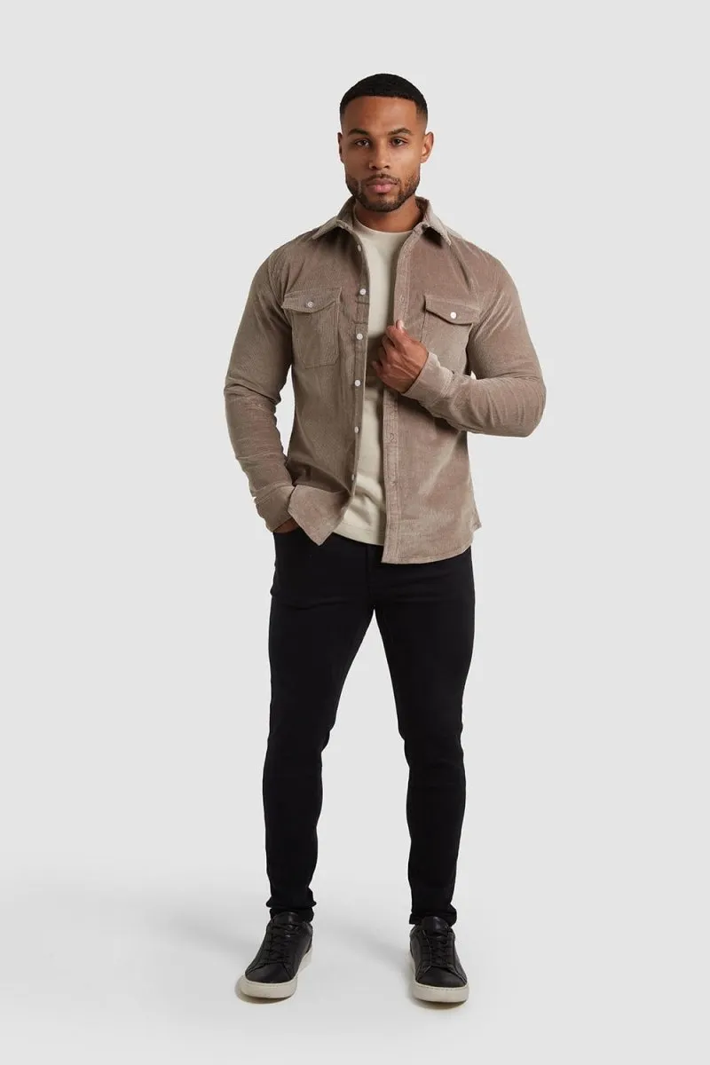 Cord Overshirt in Mole