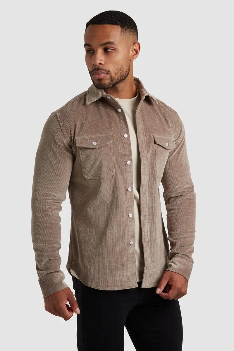 Cord Overshirt in Mole