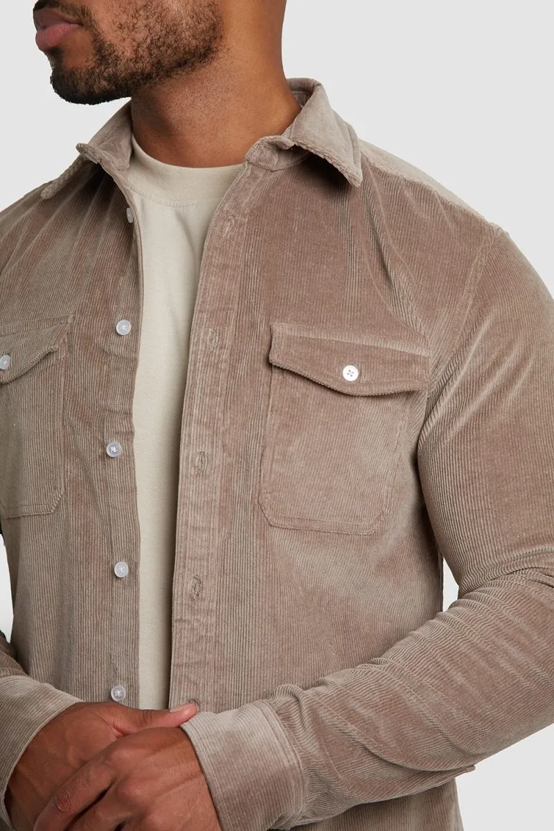 Cord Overshirt in Mole