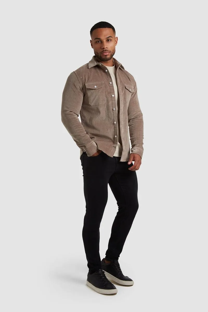 Cord Overshirt in Mole