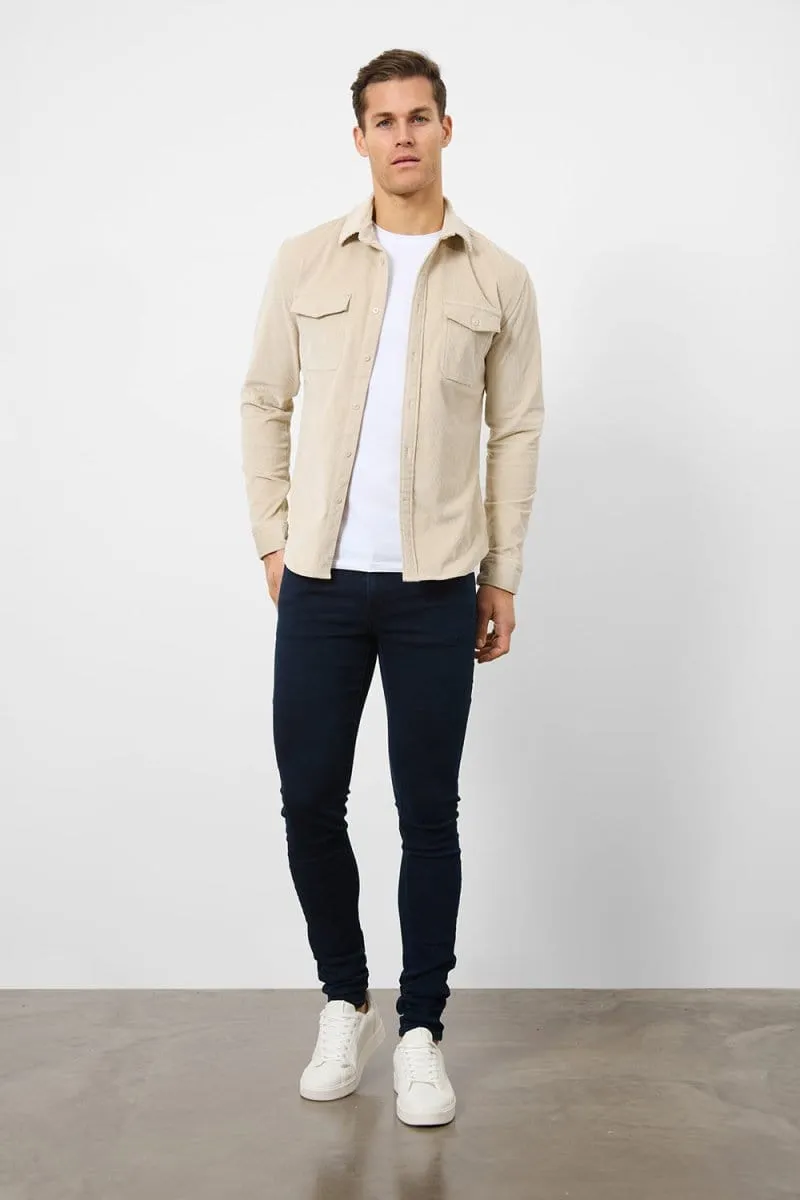 Cord Overshirt in Winter White
