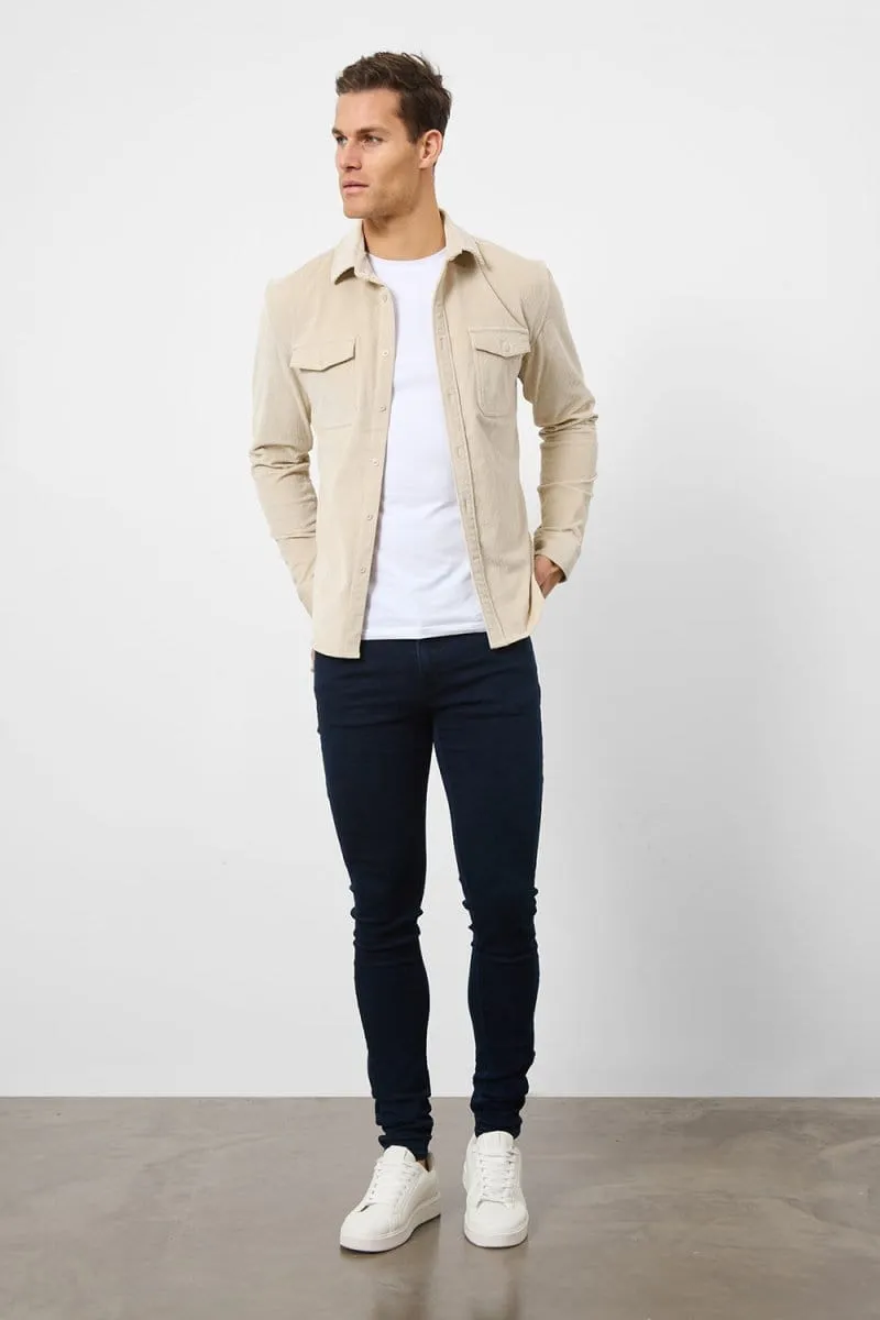 Cord Overshirt in Winter White