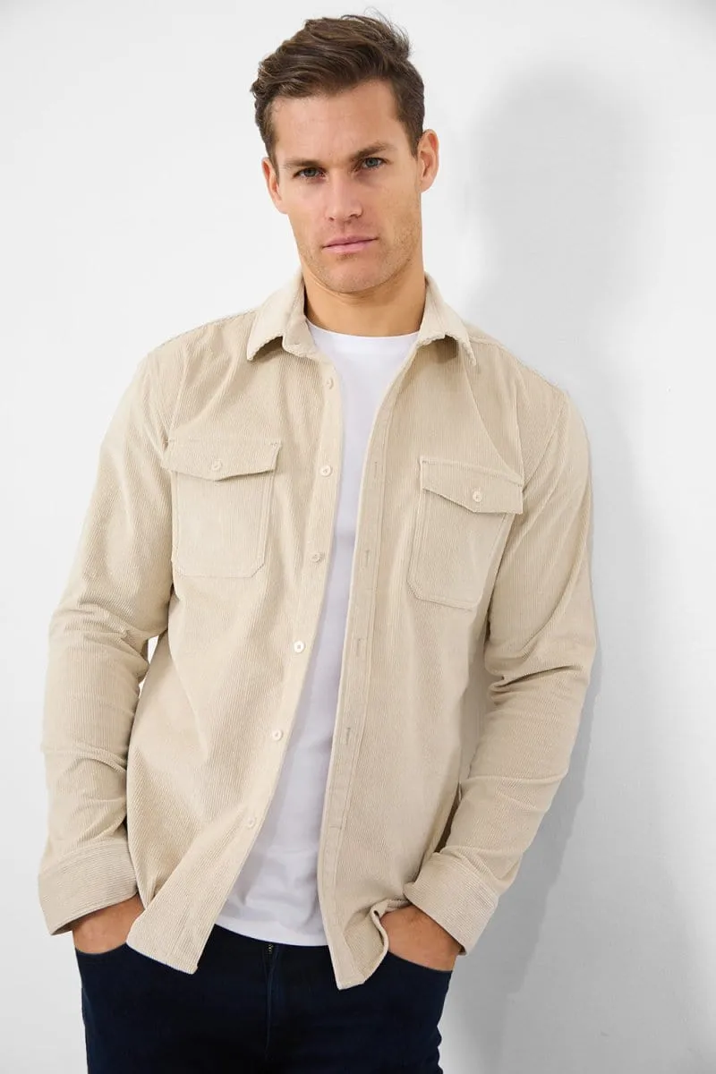 Cord Overshirt in Winter White