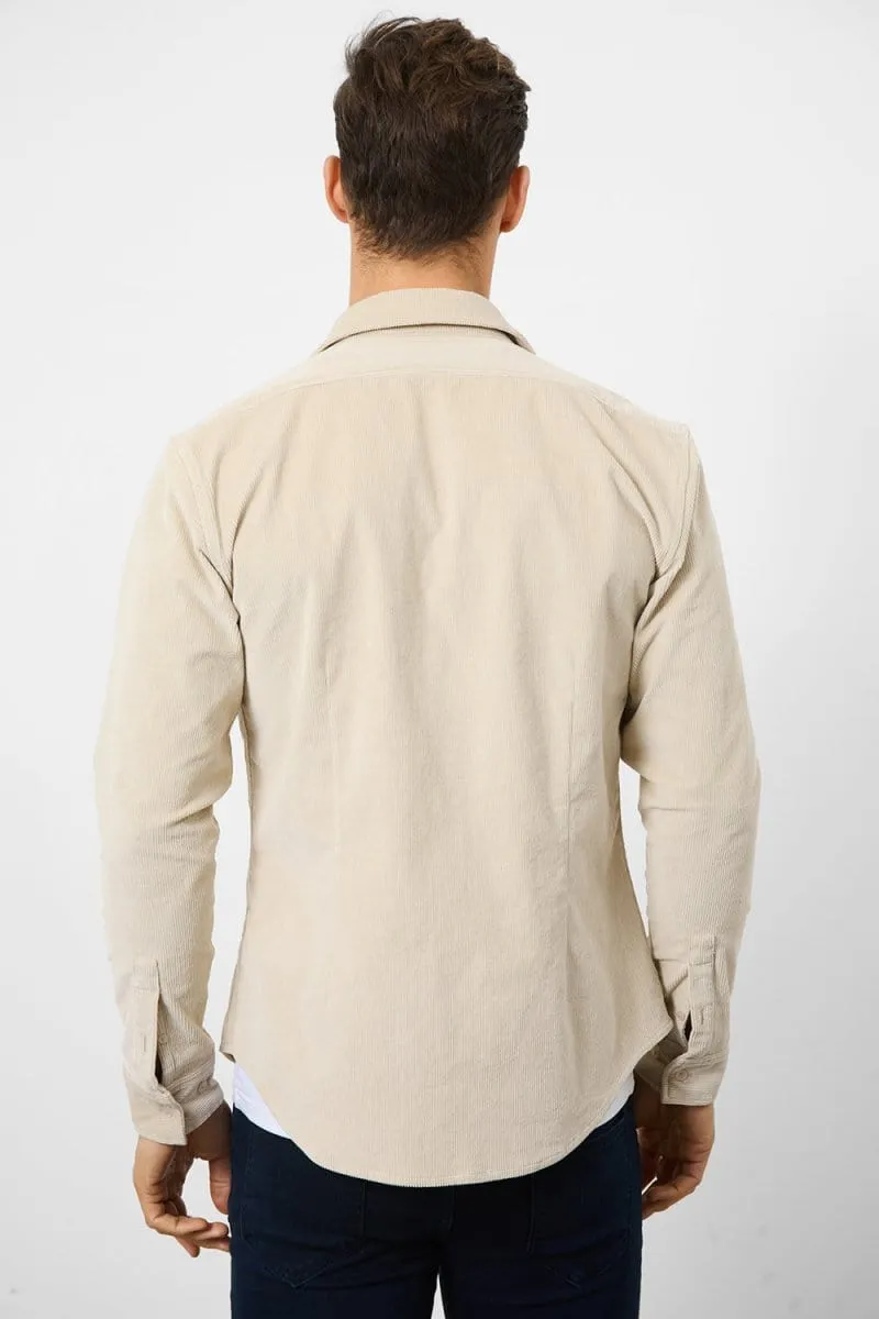 Cord Overshirt in Winter White