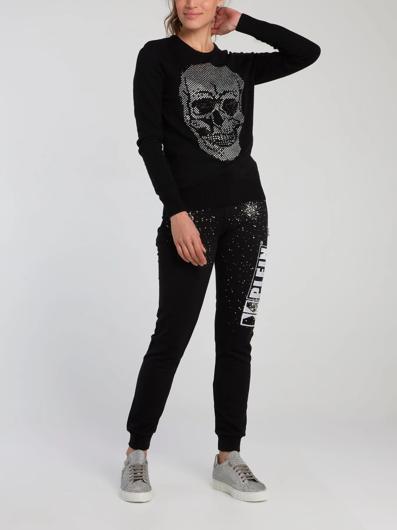 Crystal Plein Black Running Trousers