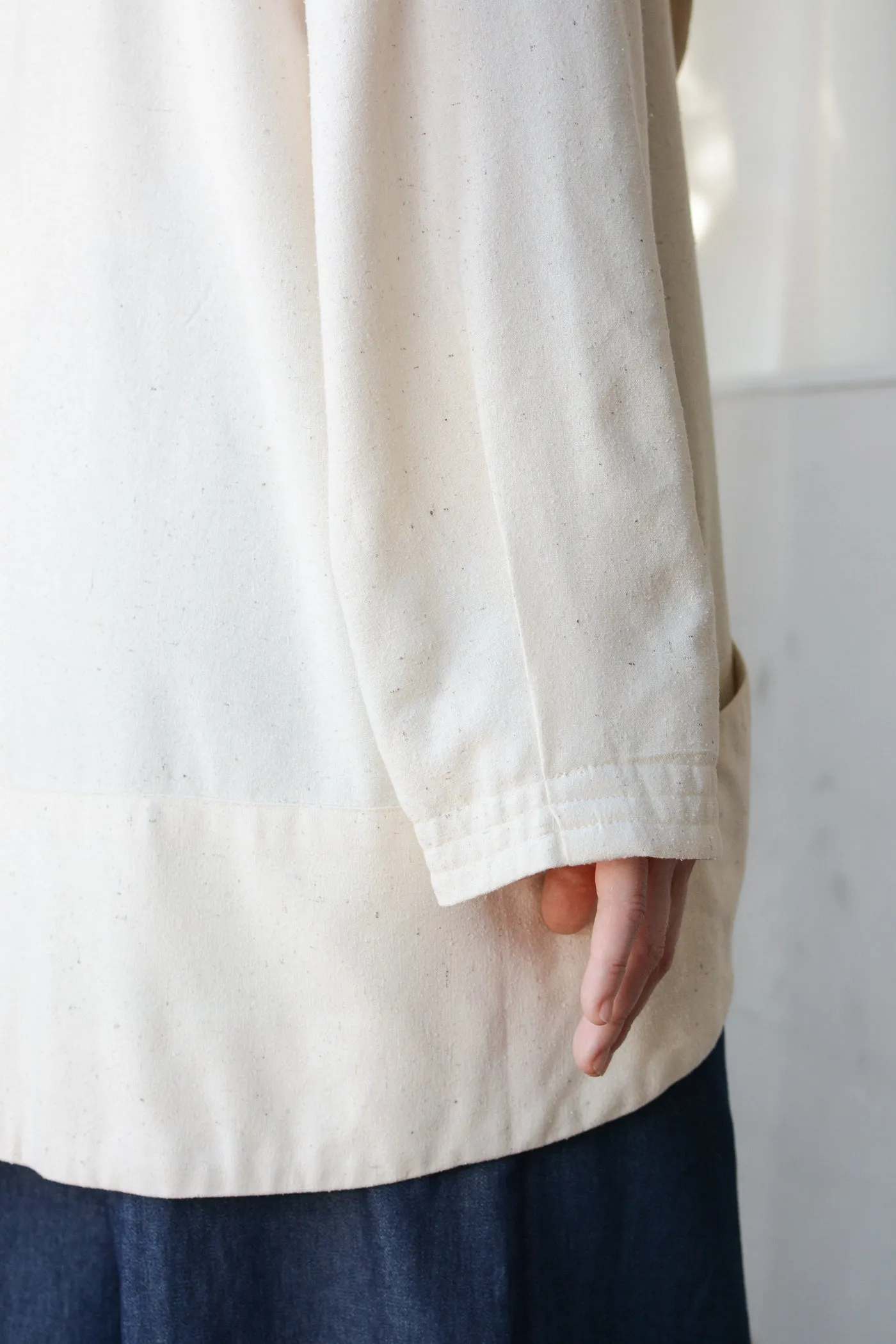 Curvy Oversized Collar Raw Silk Jacket